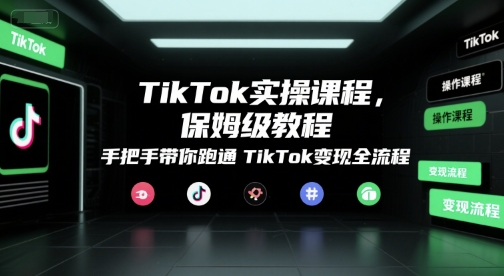 TikTok实操课程，保姆级教程，手把手带你跑通TikTok变现全流程-鼎誉项目网