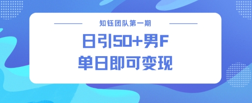 男粉引流新方法不违规，当日即可变现-鼎誉项目网