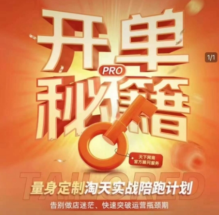 淘宝开单秘籍PRO，量身定制淘天实战陪跑计划，告别做店迷茫、快速突破运营瓶颈期(更新)-鼎誉项目网