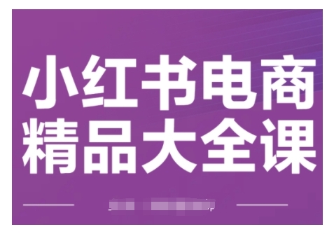 小红书电商精品大全课，快速掌握小红书运营技巧，实现精准引流与爆单目标，轻松玩转小红书电商(更新2月)-鼎誉项目网