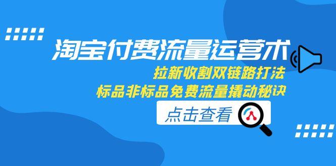 淘宝付费流量运营术，拉新收割双链路打法，标品非标品免费流量撬动秘诀-鼎誉项目网