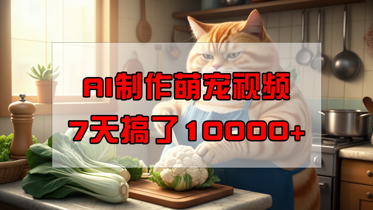 靠AI制作萌宠视频，7天搞了1万+，操作简单门槛低，有手机就行-鼎誉项目网