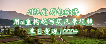 AI视觉疗愈经济：用ai重构超写实风景视频，单日变现多张-鼎誉项目网