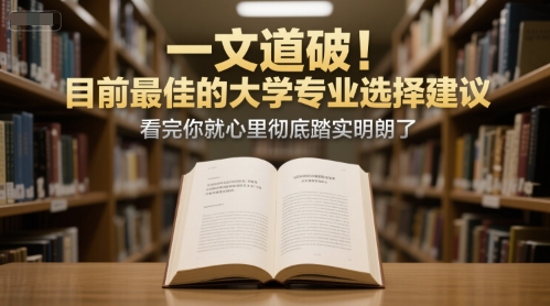 付费文章：一文道破！目前最佳的大学专业选择建议，看完你就心里彻底踏实明朗了-鼎誉项目网