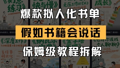 最新爆款拟人化书单玩法，假如书籍会说话，保姆级教程-鼎誉项目网