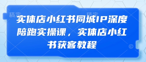 实体店小红书同城IP深度陪跑实操课，实体店小红书获客教程-鼎誉项目网