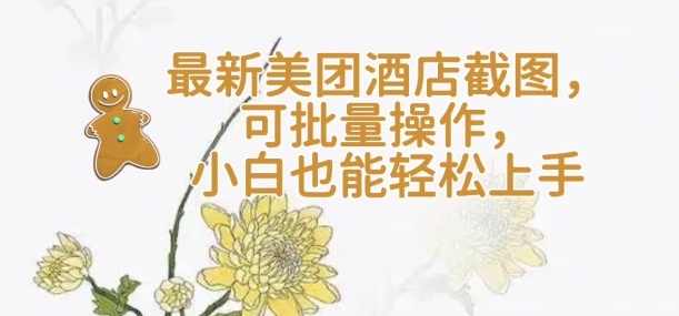【轻云】最新美团酒店截图，可批量操作，小白也能轻松上手-鼎誉项目网