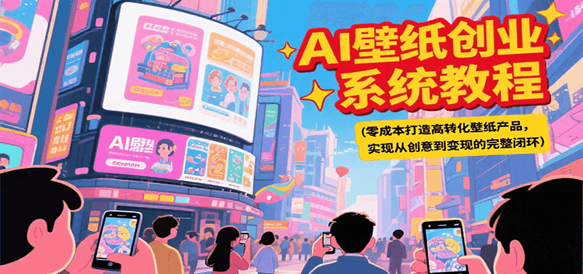 AI壁纸创业系统教程，零成本打造高转化壁纸产品，实现从创意到变现的完整闭环-鼎誉项目网