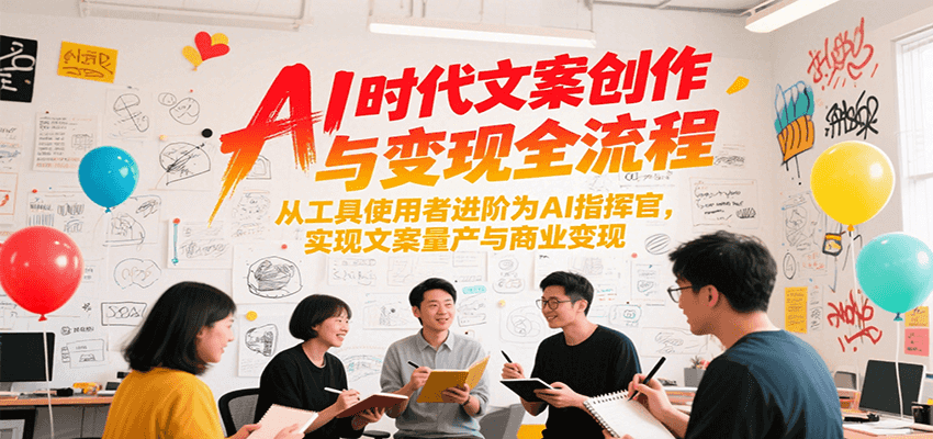 AI时代文案创作与变现全流程，从工具使用者进阶为AI指挥官，实现文案量产与商业变现-鼎誉项目网