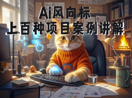Ai风向标-附100种项目案例玩法-0基础小白到大神ai视频商业应用教学-鼎誉项目网