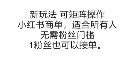 可矩阵操作，小红书商单新玩法，适合所有人，无需粉丝门槛，1粉丝也可以接单-鼎誉项目网