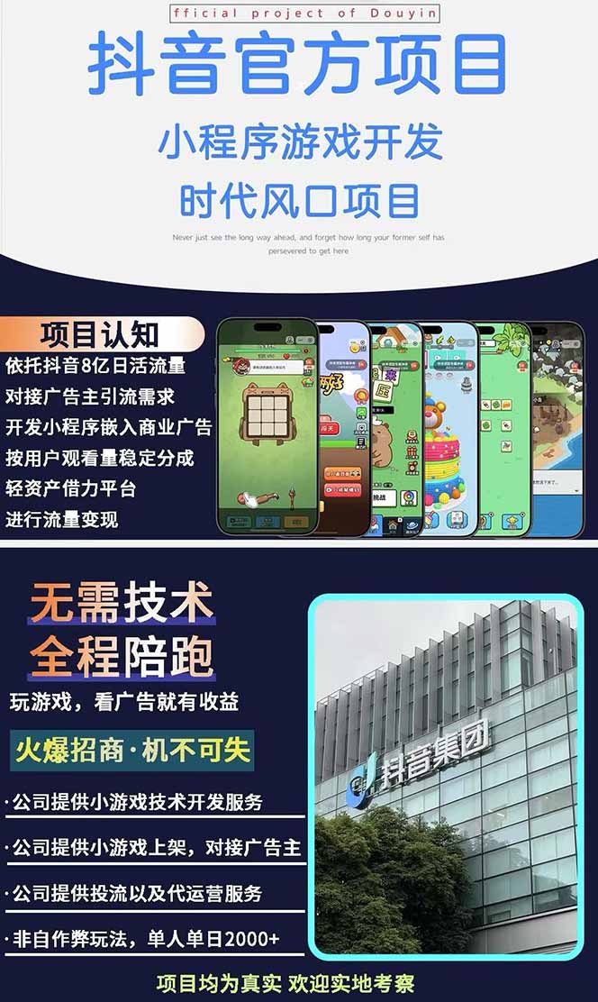 图片[1]-2025最热抖音官方项目 Ai时代风口项目小程序游戏开发 实测单个游戏日收…-鼎誉项目网