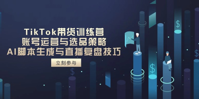 TikTok带货训练营，账号运营与选品策略，AI脚本生成与直播复盘技巧-鼎誉项目网