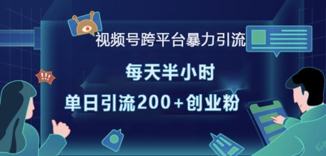 视频号跨平台暴力引流，每天半小时，单日引流200+精准创业粉-鼎誉项目网