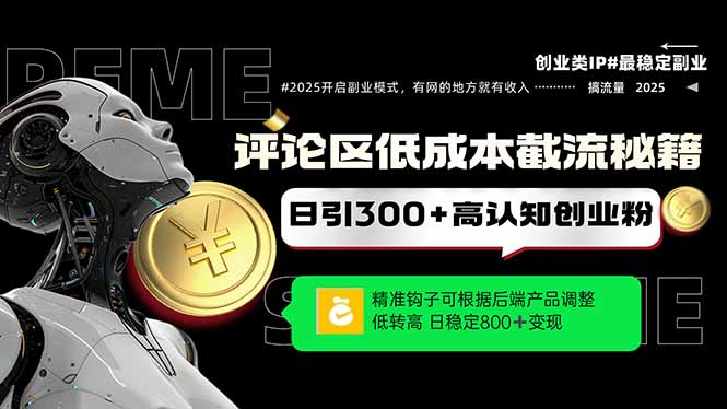 评论区低成本引流秘籍，精准钩子直击用户，单账号日增300+创业粉，日稳…-鼎誉项目网