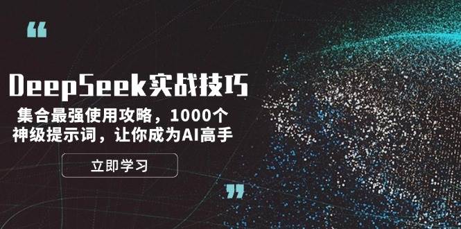 DeepSeek实战技巧：集合最强使用攻略，1000个神级提示词，让你成为AI高手-鼎誉项目网