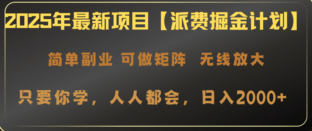 2025年最新项目【派费掘金计划】操作简单，日入2000+-鼎誉项目网