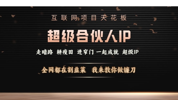 互联网项目天花板，超级合伙人IP，全网都在割韭菜，我来教你做镰刀【仅揭秘】-鼎誉项目网