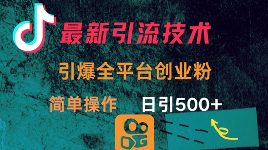 最新引流方法，引爆全平台的一个创业粉，简单操作日引300+-鼎誉项目网