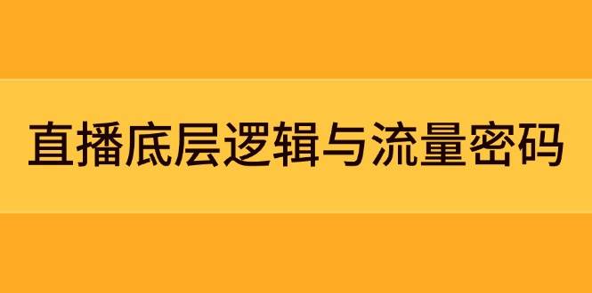 直播底层逻辑与流量密码：定位模型+案例拆解，急速流承接与数据优化全攻略-鼎誉项目网