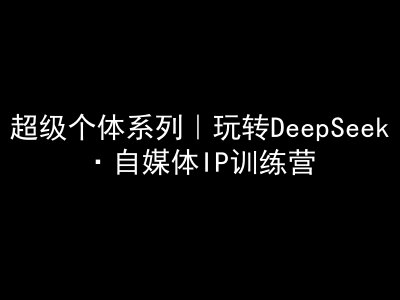 超级个体系列，玩转DeepSeek·自媒体IP训练营，deepseek教程-鼎誉项目网