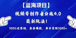 （9777期）2024蓝海项目视频号，最新方法， 100%过原创，条条爆款，单日变现1K+，…-鼎誉项目网