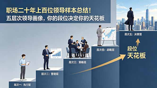 付费文章：职场二十年上百位领导样本总结！五层次领导画像，你的段位决定你的天花板-鼎誉项目网