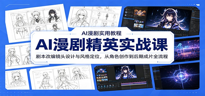 AI漫剧精英实战课:剧本改编镜头设计与风格定位,从角色创作到后期成片全流程-鼎誉项目网