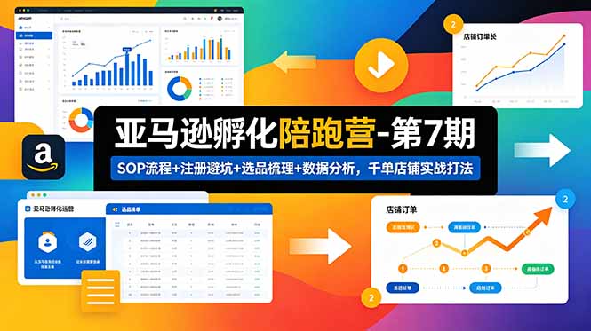 亚马逊孵化陪跑营-第7期：SOP流程+注册避坑+选品梳理+数据分析，千单店铺实战打法(更新0625-鼎誉项目网