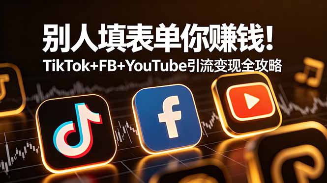 别人填表单你赚钱！TikTok+FB+YouTube 引流变现全攻略【原创双语字幕】-鼎誉项目网