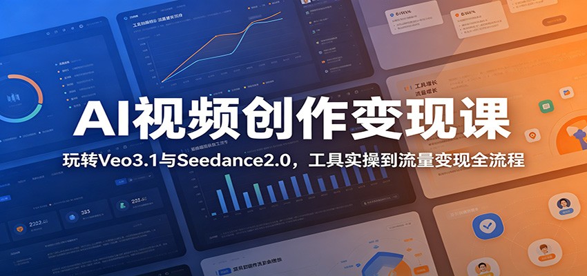 AI视频创作变现课:玩转Veo3.1与Seedance2.0,工具实操到流量变现全流程-鼎誉项目网