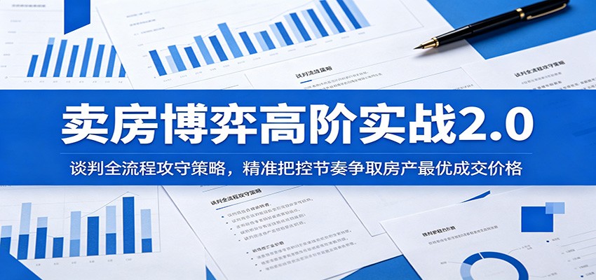 卖房博弈高阶实战2.0:谈判全流程攻守策略,精准把控节奏争取房产最优成交价格-鼎誉项目网