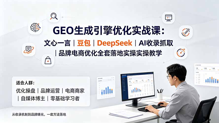 GEO生成引擎优化实战课:文心一言|豆包|DeepSeek|AI收录抓取|品牌电商优化全套落地实操教学-鼎誉项目网