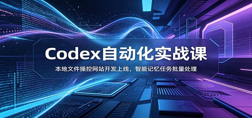 Codex自动化实战课：本地文件操控网站开发上线，智能记忆任务批量处理-鼎誉项目网