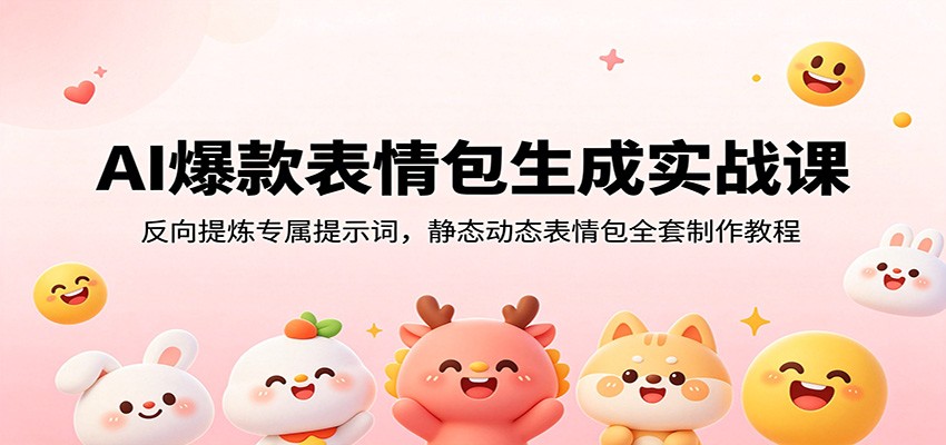 AI爆款表情包生成实战课：反向提炼专属提示词，静态动态表情包全套制作教程-鼎誉项目网