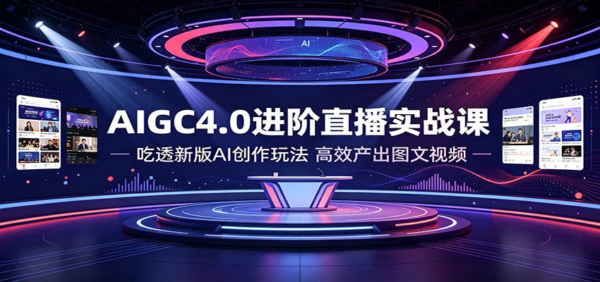 AIGC4.0进阶直播实战课:吃透新版AI创作玩法,高效产出图文视频-鼎誉项目网