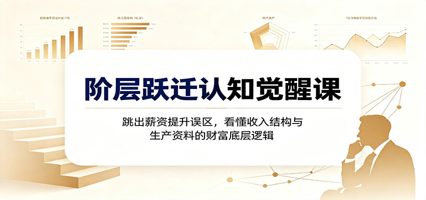 阶层跃迁认知觉醒课：跳出薪资提升误区，看懂收入结构与生产资料的财富底层逻辑-鼎誉项目网