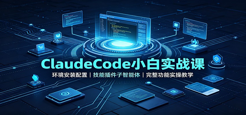 ClaudeCode小白实战课：环境安装配置，技能插件子智能体，完整功能实操教学-鼎誉项目网