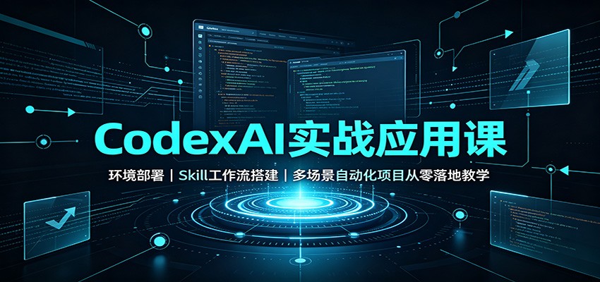 CodexAI实战应用课：环境部署Skill工作流搭建，多场景自动化项目从零落地教学-鼎誉项目网