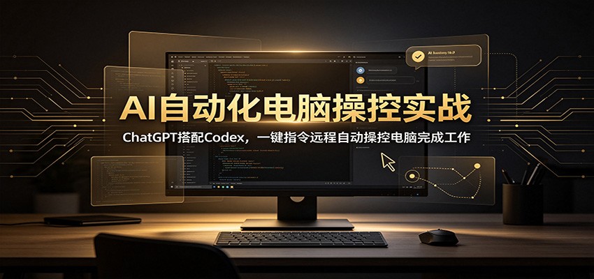 AI自动化电脑操控实战：ChatGPT搭配Codex，一键指令远程自动操控电脑完成工作-鼎誉项目网