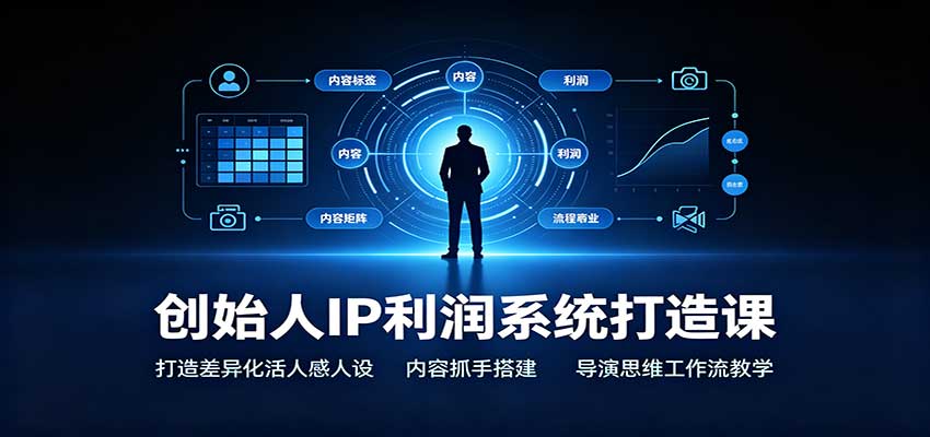 创始人IP利润系统打造课:打造差异化活人感人设,内容抓手搭建,导演思维工作流教学-鼎誉项目网