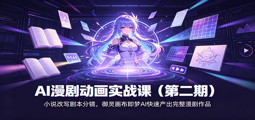 AI漫剧动画实战课(第二期)：小说改写剧本分镜，御灵画布即梦AI快速产出完整漫剧作品-鼎誉项目网
