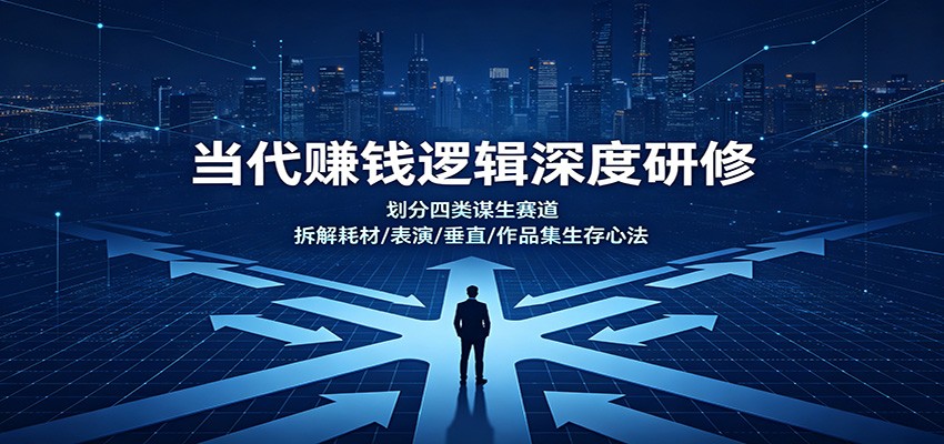 当代赚钱逻辑深度研修：划分四类谋生赛道，拆解耗材/表演/垂直/作品集生存心法-鼎誉项目网