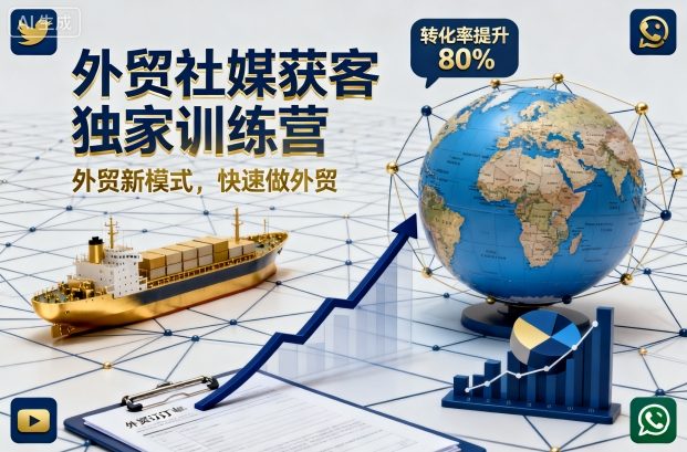 外贸社媒获客独家训练营,外贸新模式,快速做外贸(更新26年08月21日)-鼎誉项目网