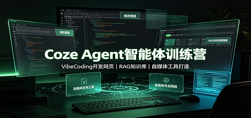 Coze Agent智能体训练营：VibeCoding开发网页，RAG知识库，自媒体工具打造-鼎誉项目网