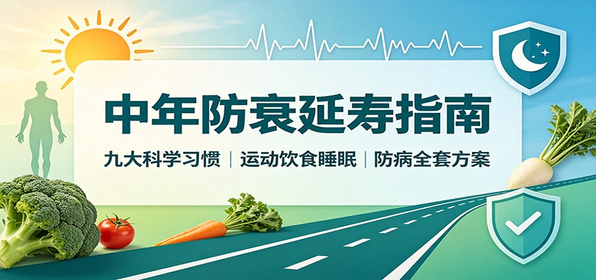 中年防衰延寿指南：九大科学习惯，运动饮食睡眠防病全套方案-鼎誉项目网
