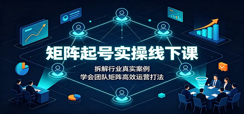 矩阵起号实操线下课:拆解行业真实案例,学会团队矩阵高效运营打法-鼎誉项目网