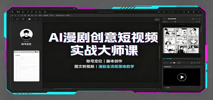 AI漫剧创意短视频实战大师课:账号定位脚本创作,图文转视频,漫剧全流程落地教学-鼎誉项目网