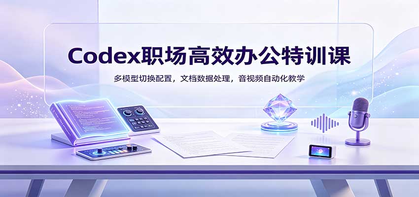 Codex职场高效办公特训课：多模型切换配置，文档数据处理，音视频自动化教学-鼎誉项目网