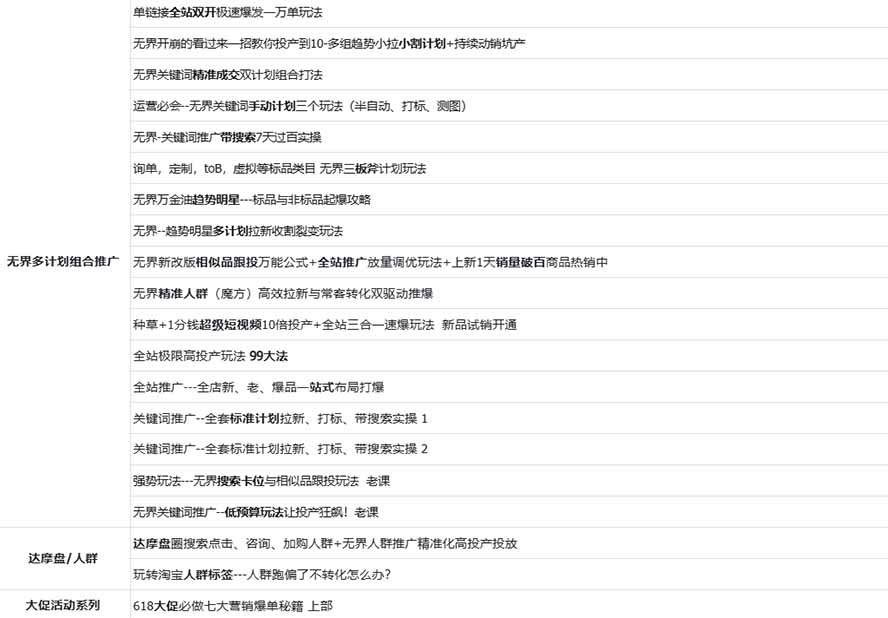 图片[2]-2026淘天开单秘籍PRO实战陪跑课程：全套落地运营玩法，一站式解决淘宝流量低、不出单难题(更新260906-鼎誉项目网